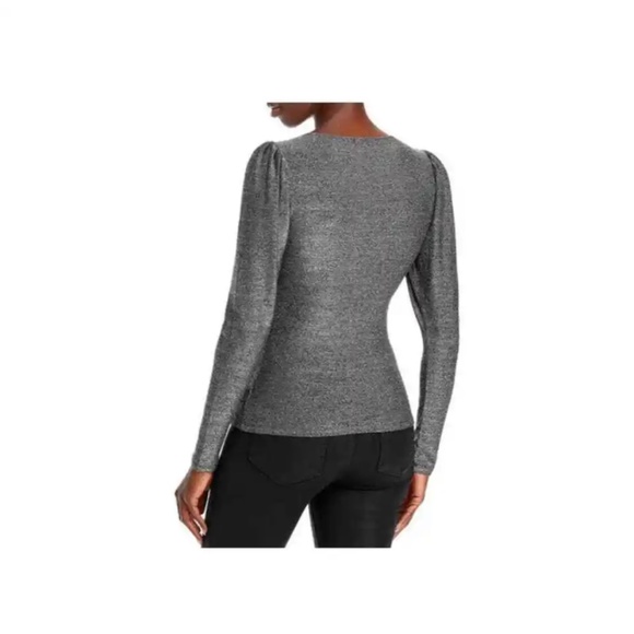 N:PHILANTHROPY Delia Womens Metallic Cut Out Pullover Top - Picture 2 of 3
